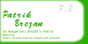 patrik brezan business card